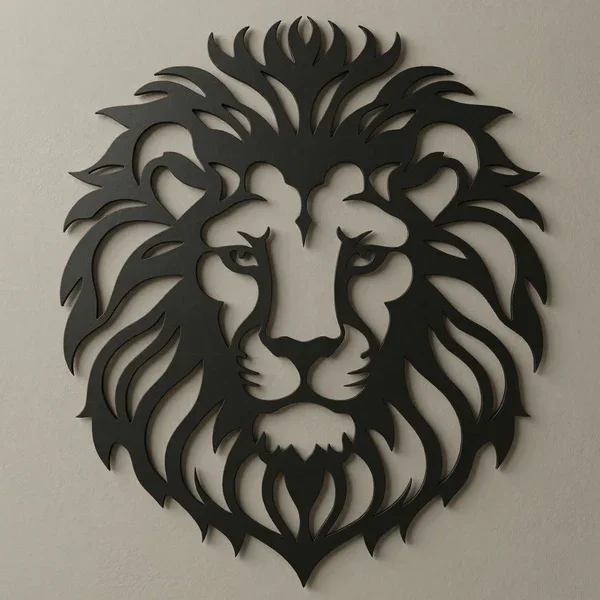 Northcity Aslan Başı Duvar Tablosu MDF Lazer Kesim Modern Aslan F