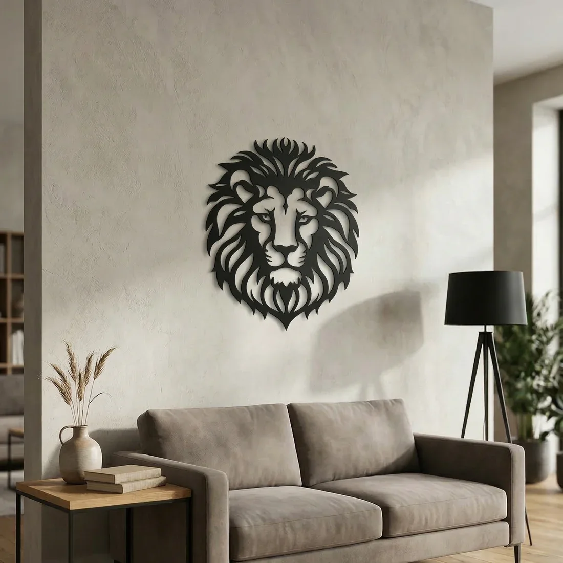 Northcity Aslan Başı Duvar Tablosu MDF Lazer Kesim Modern Aslan F