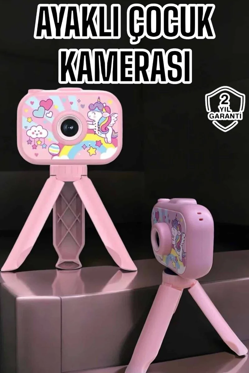 Ayaklı Mini Fotoğraf Makinesi Çocuklar İçin Eğitici Video Kamera - Çocuk Fotoğraf Makinesi, Mini Kamera, Eğitim Seti