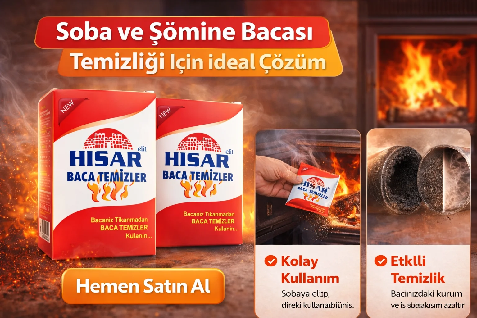 Northcity Baca Temizleyici - Hisar Elit Soba ve Şömine İçin Kurum