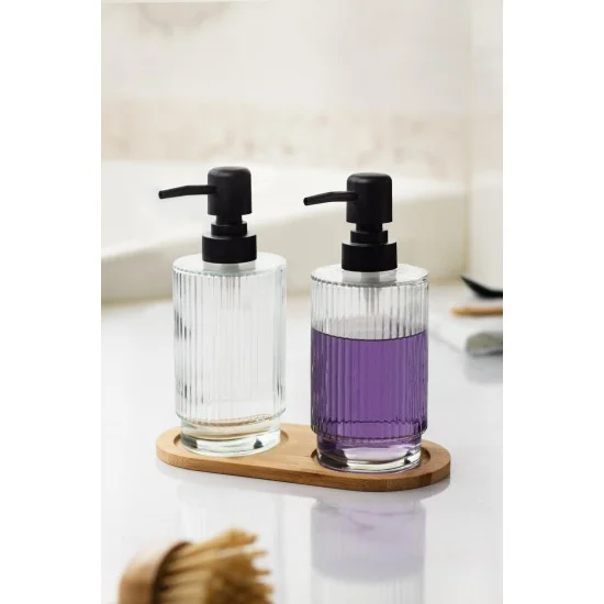 Bambu Altlıklı Sıvı Sabunluk Seti - 300ml Eko Tasarım