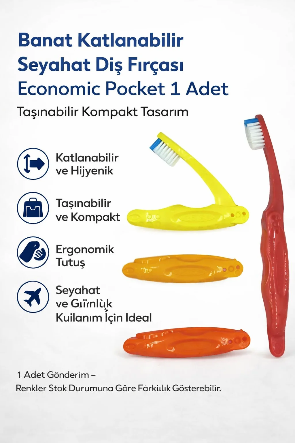 Northcity Banat Katlanabilir Seyahat Diş Fırçası Economic Pocket 