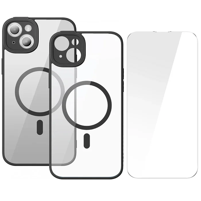 Baseus Frame Series iPhone 14 6.1 Kılıf Seti - Magsafe Kamera Koruyucu + Kırılmaz Cam