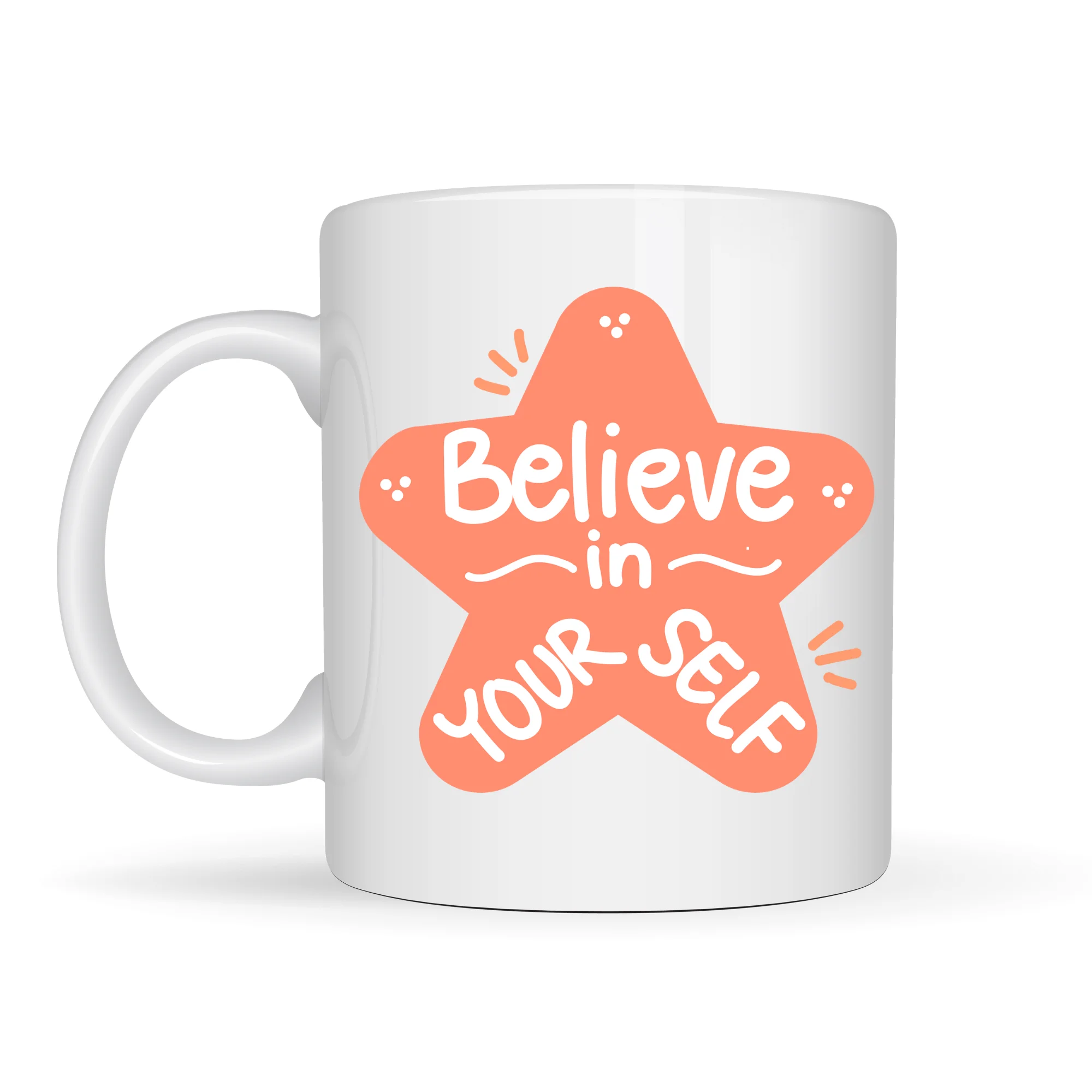 Believe in Yourself Porselen Kupa - Motivasyonlu Kahve ve Çay Bardağı, Sevdiklerine Anlamlı Hediye