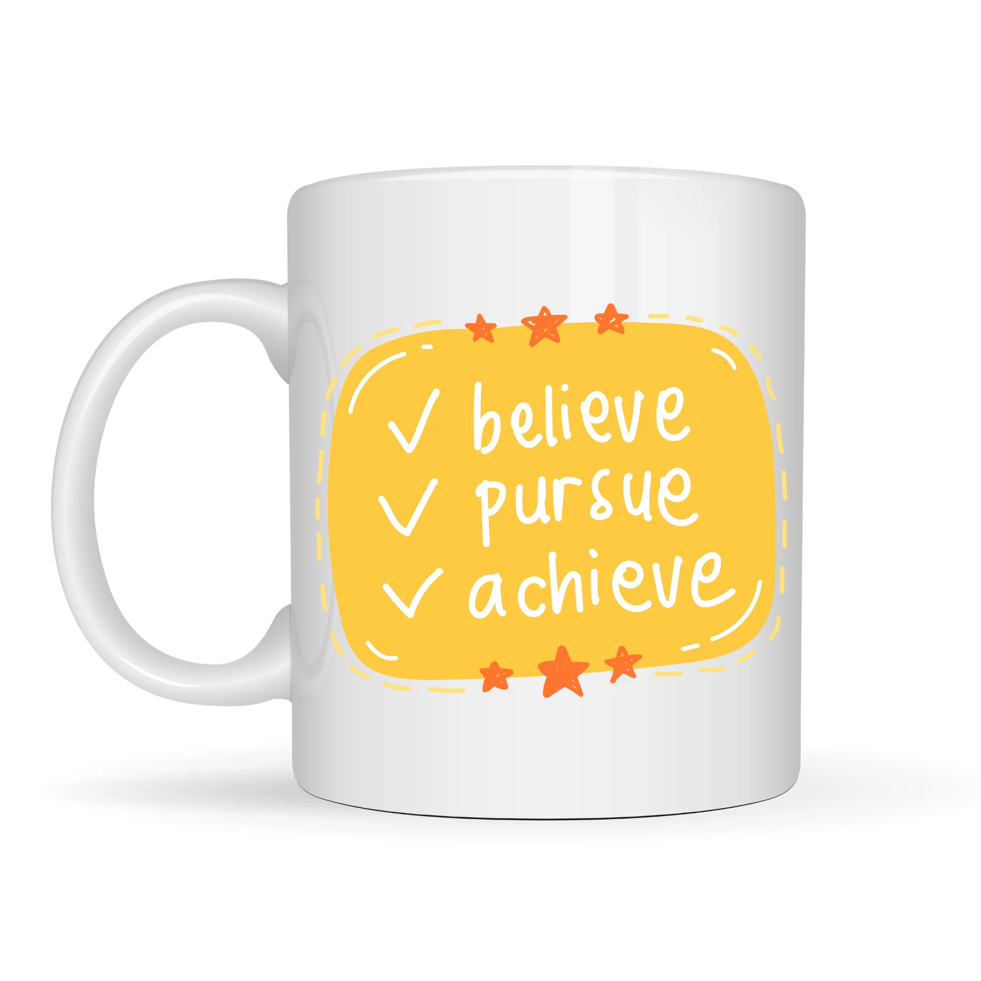 Northcity Believe Pursue Achieve Yazılı Porselen Kupa Model 124 –