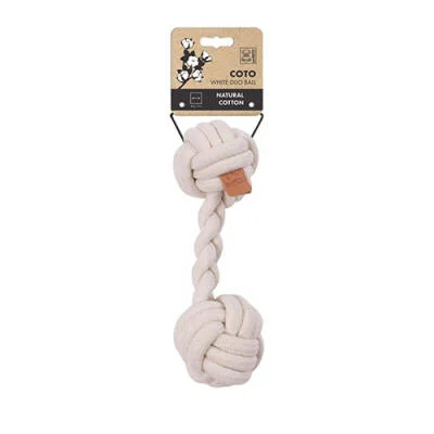Northcity Beyaz Duo Ball Örgü Köpek Oyuncağı 28 Cm
