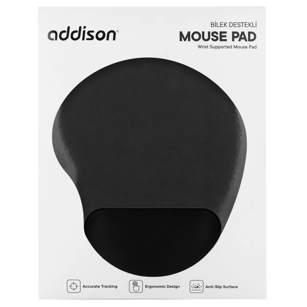 Bileklik Destekli Ergonomik Mouse Pad 250x197 Siyah - Performans Odaklı