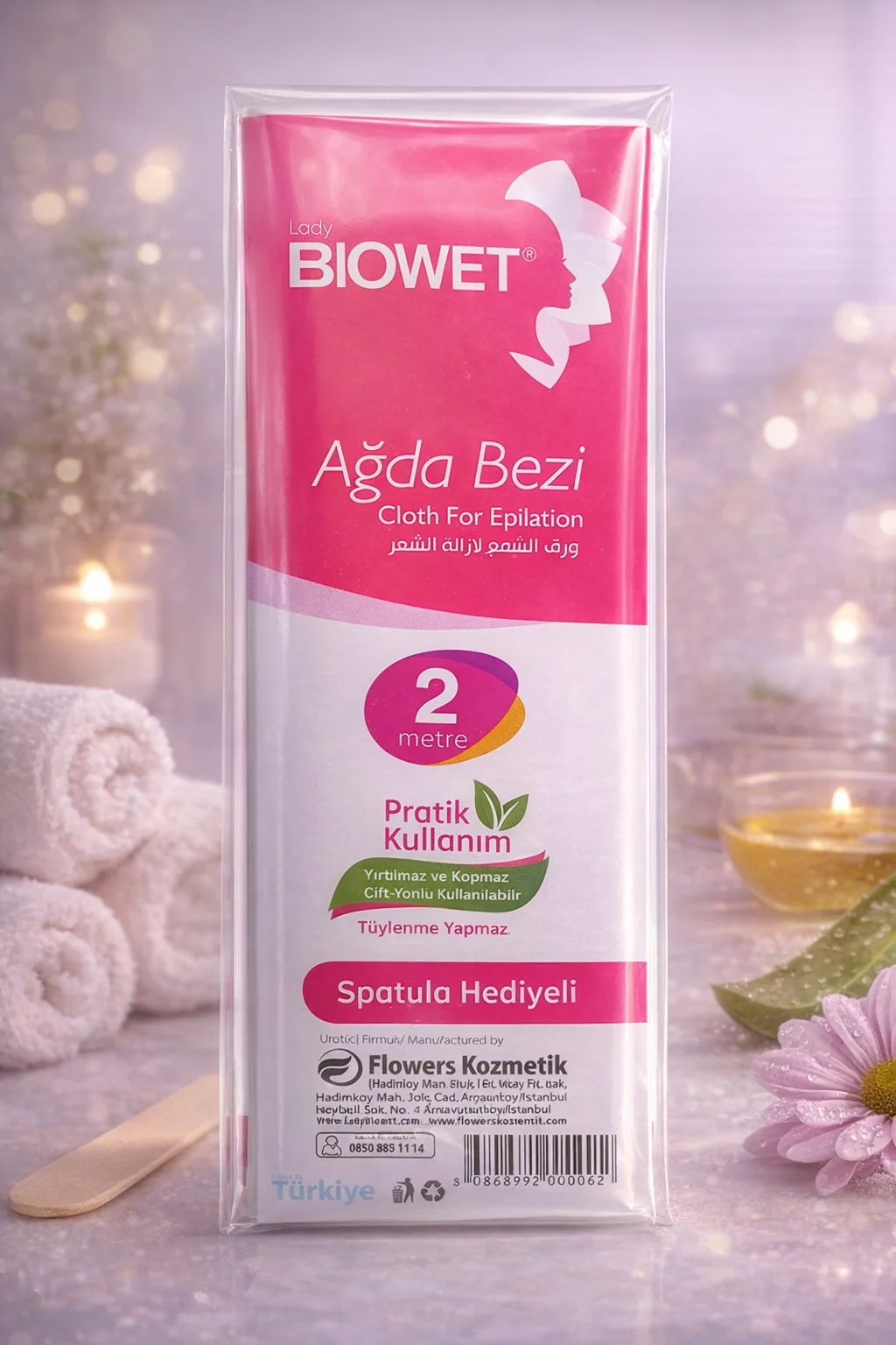 Northcity Biowet Ağda Bezi 2 Metre Spatula Hediyeli Dayanıklı Tüy