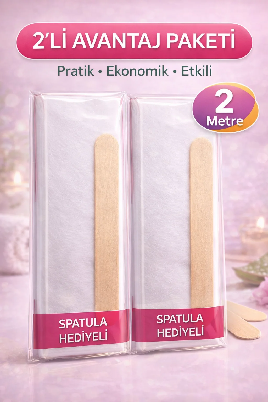 Northcity Biowet Ağda Bezi 2 Metre Spatula Hediyeli Dayanıklı Tüy