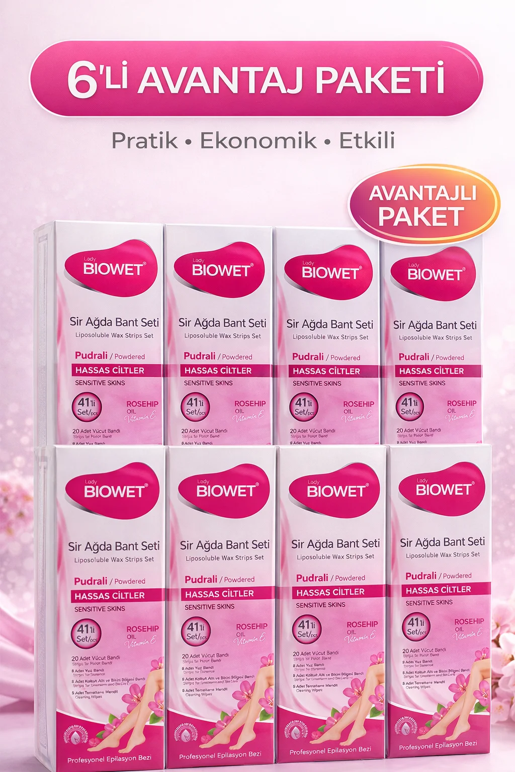 Northcity Biowet Pudralı Sir Ağda Bant Seti 41’li Rosehip Vitamin