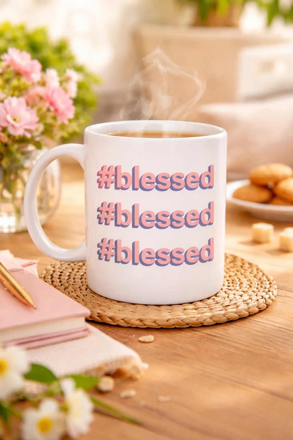Northcity #Blessed Yazılı Porselen Kupa Model 34 - Motivasyonlu K