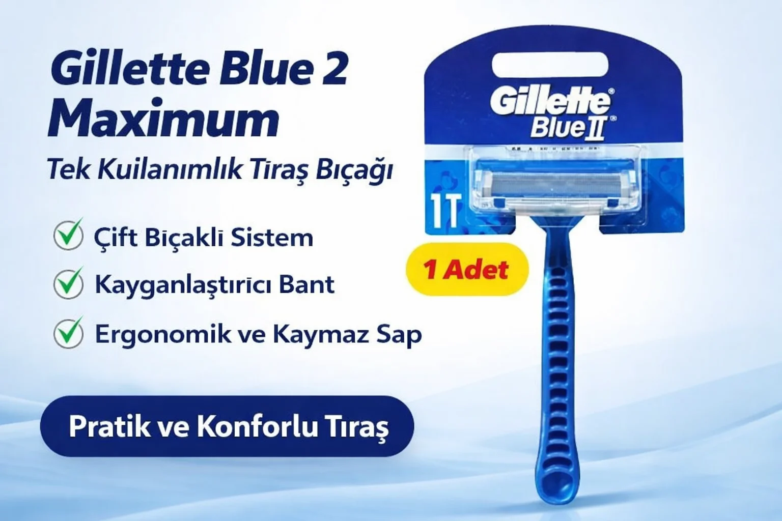 Northcity Blue 2 Maximum Tek Kullanımlık Tıraş Bıçağı 1 Adet – Pr