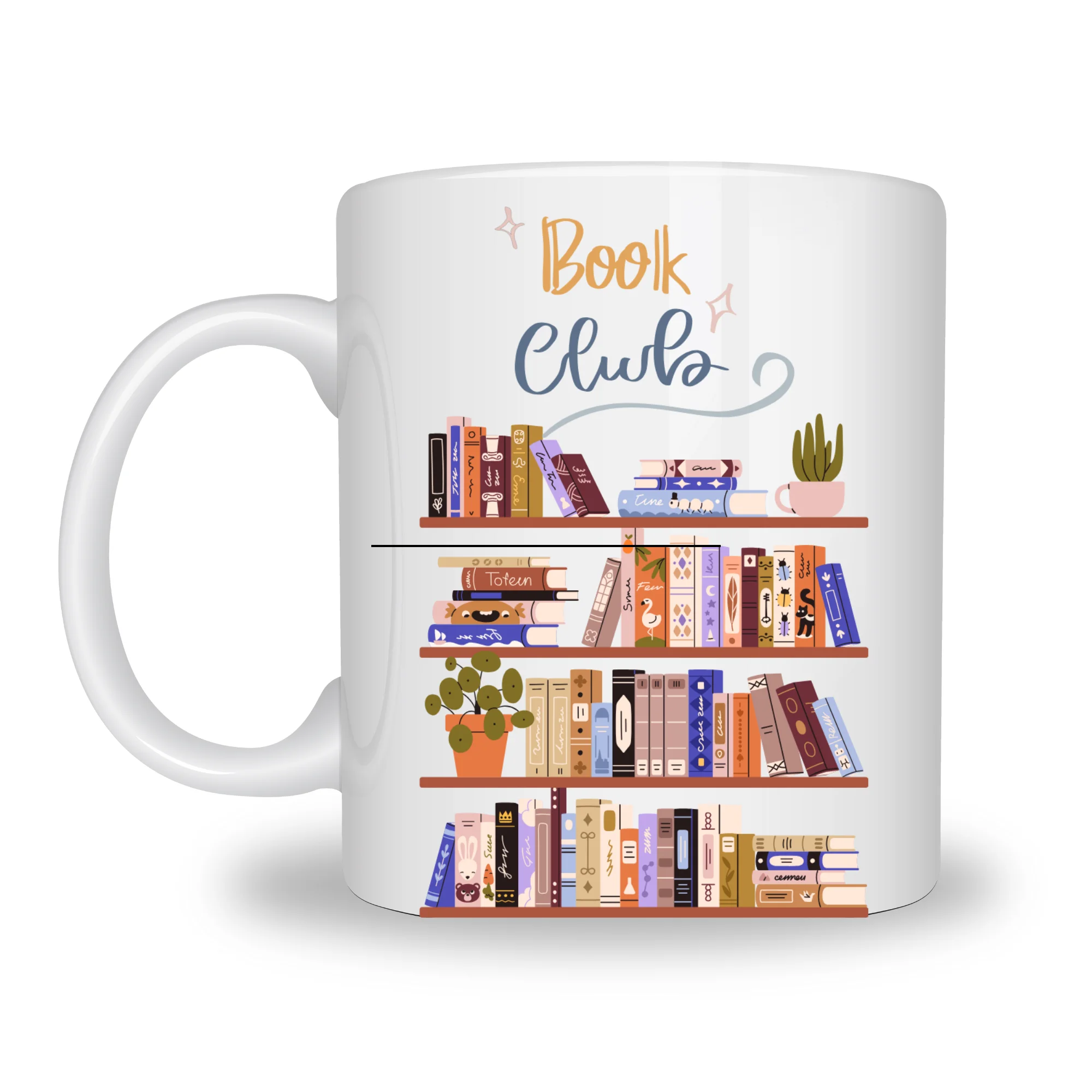 Book Club Temalı Kupa Model 243 - Kitap Severler İçin Seramik Kahve Kupası