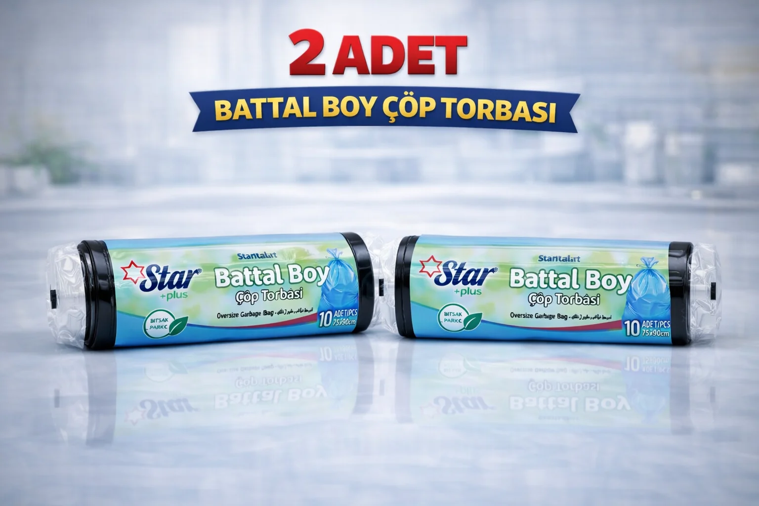 Büyük Boy Atık Poşeti 65x80 cm 10 Adet Sızdırmaz ve Dayanıklı Ev Ofis Kullanımı İçin
