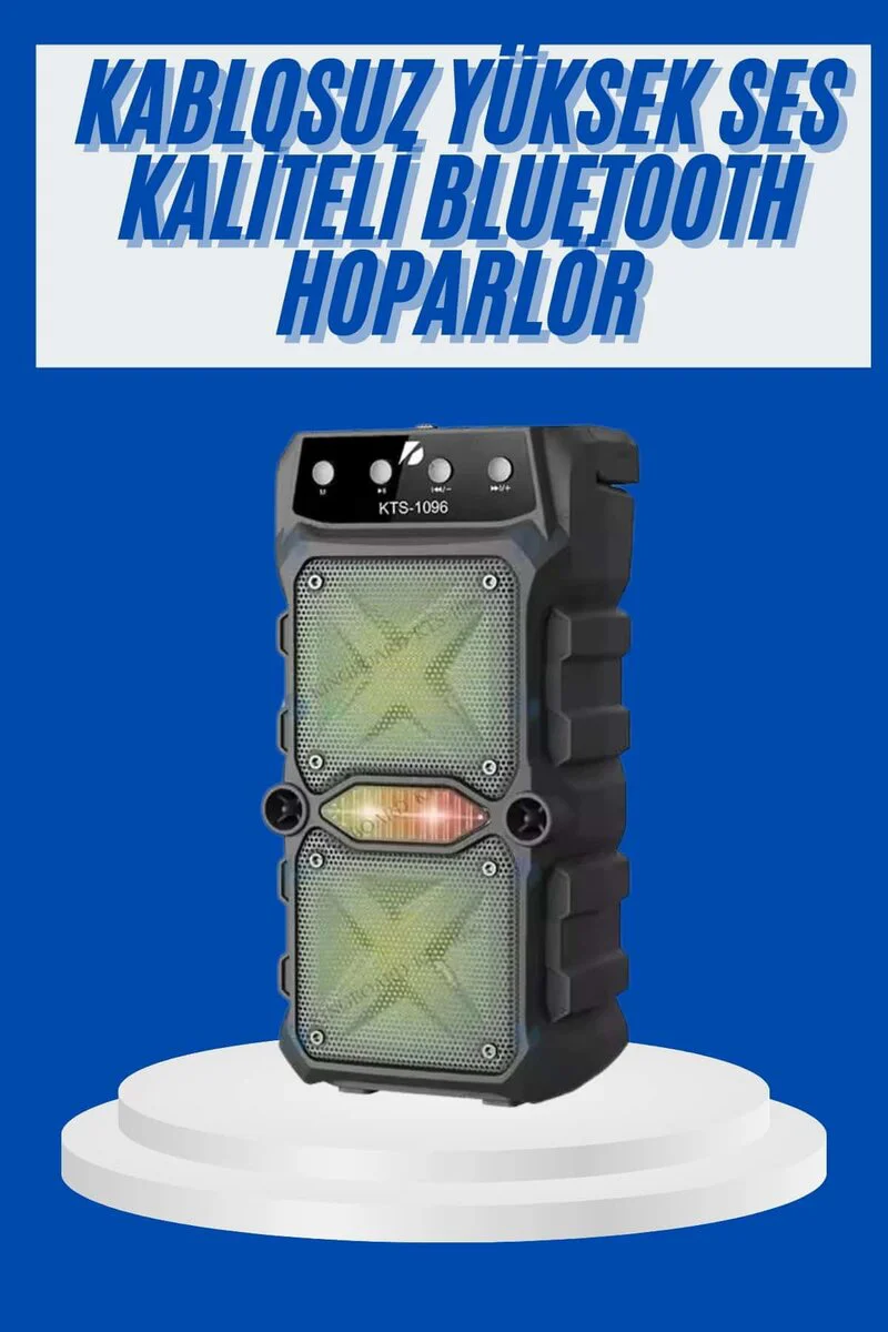 Büyük Boy Bluetooth Hoparlör - Çift Çıkışlı, Kesintisiz 5 Saat Oynatma
