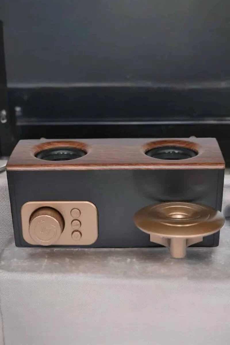 Çalar Radyo Müzik Kutusu Nostaljik Hoparlör - Bluetooth Kablosuz Hoparlör, FM Radyo ve Mikrofonlu