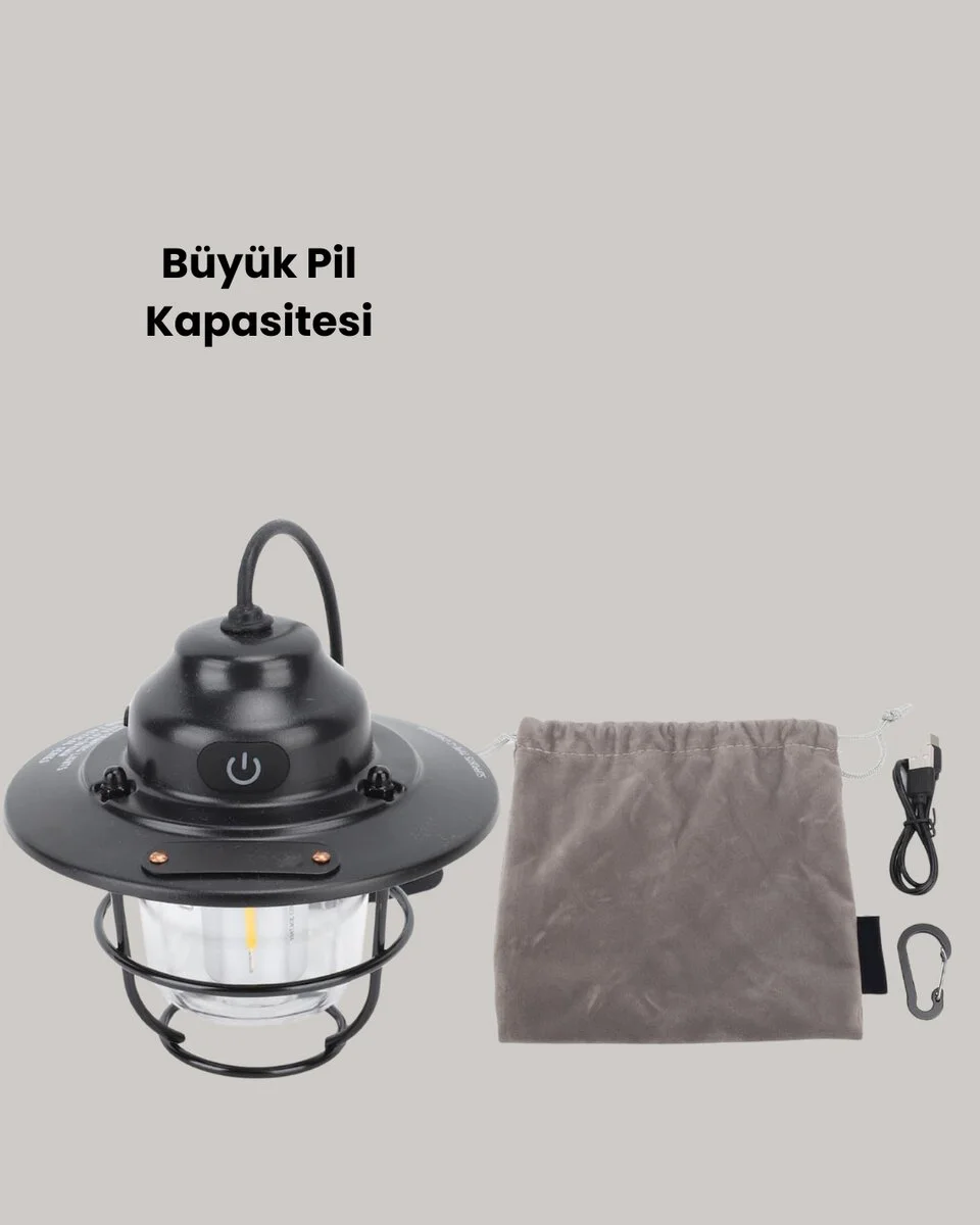 Çam Kozalağı Gece Işığı - Açık Hava Etkinlikleri İçin Su Geçirmez Retro Kamp Lambası