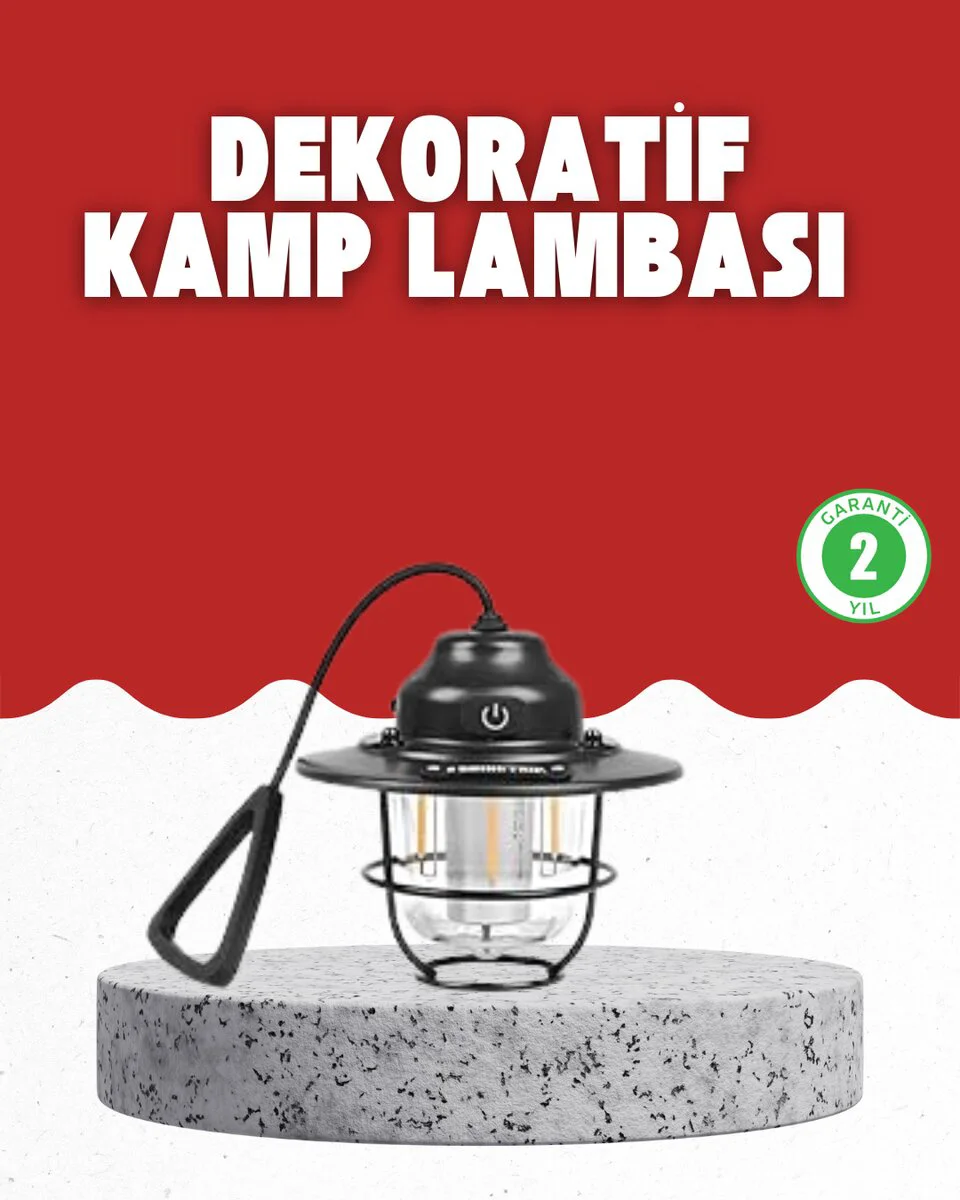Çam Kozalağı Gece Işığı - Açık Hava Etkinlikleri İçin Su Geçirmez Retro Kamp Lambası