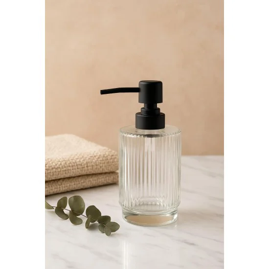 Cam Şeffaf Sıvı Sabunluk 200 ml Banyo Lavabo - Minimalist Tasarım
