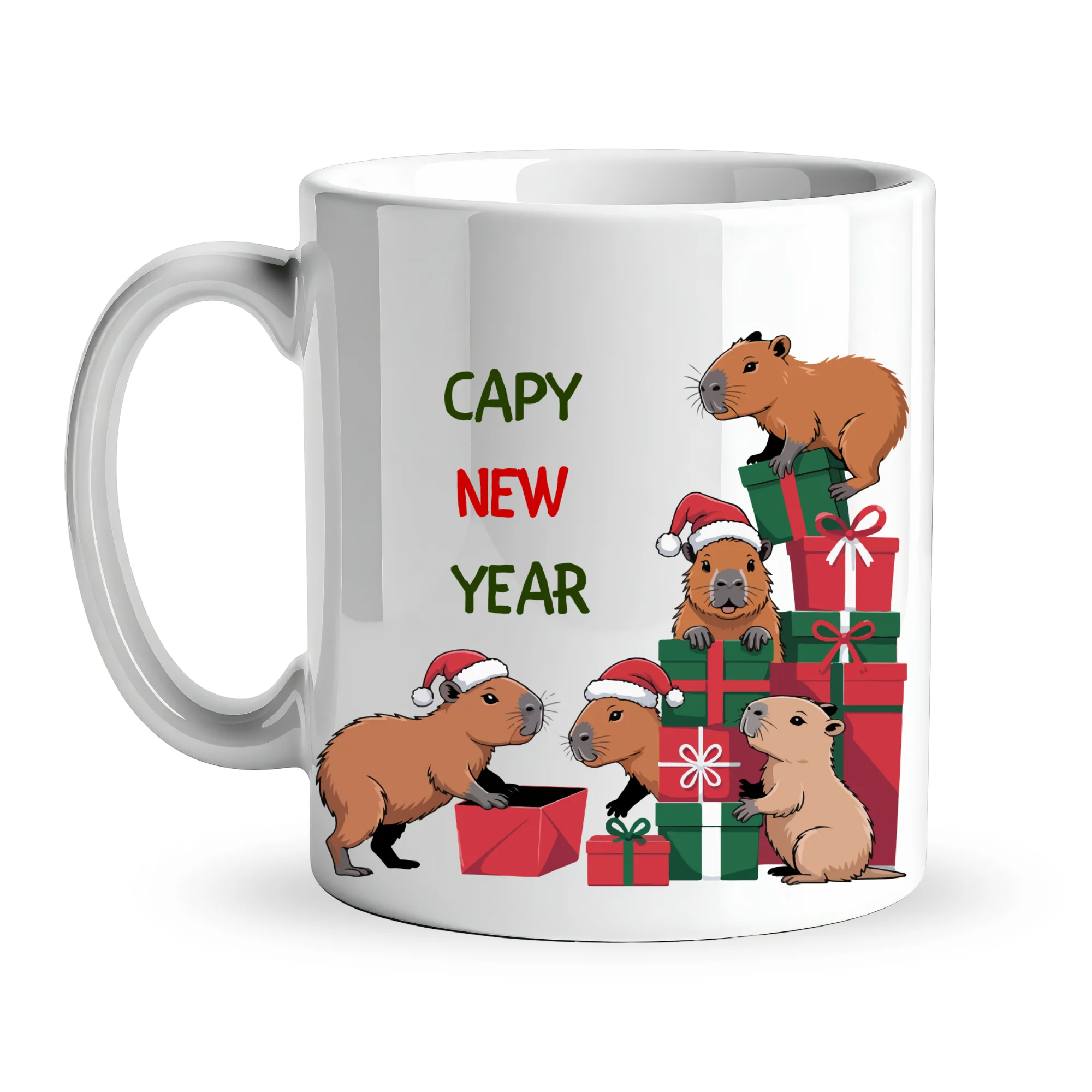 Northcity Capy New Year Yazılı Kapibara Yılbaşı Temalı Kupa Model