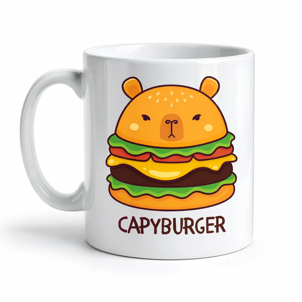Northcity Capyburger Tasarım Kupa Model 230 - Sevimli Kapibara ve