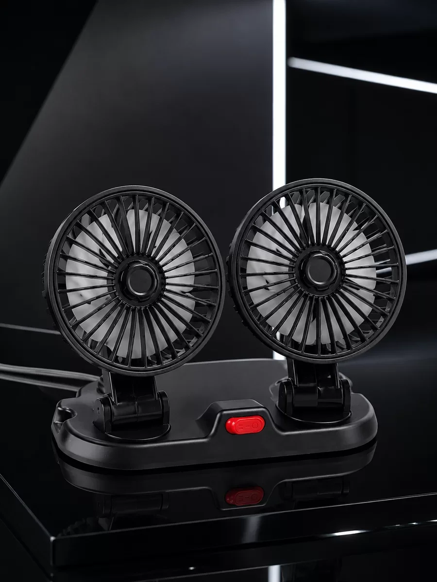 Çift Başlıklı Araç İçi USB Vantilatör Soğutucu Fan - Sürücü ve Yolcu İçin Dengeli Hava Dağıtımı