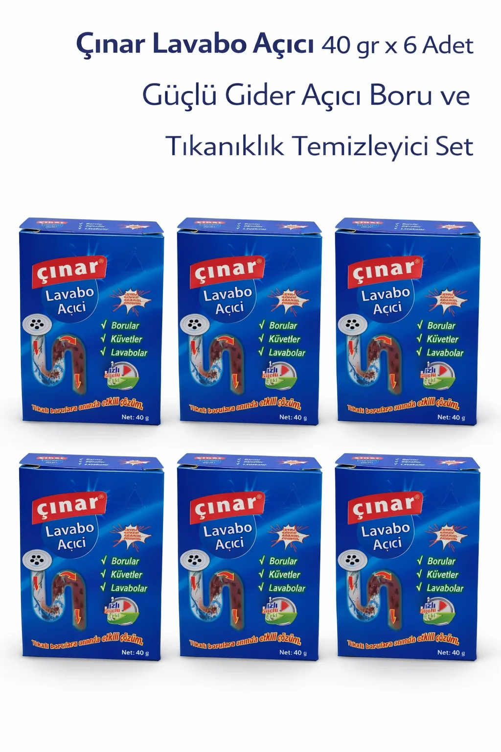 Northcity Çınar Lavabo Açıcı 40gr x 6 Adet - Güçlü Gider ve Tıkan