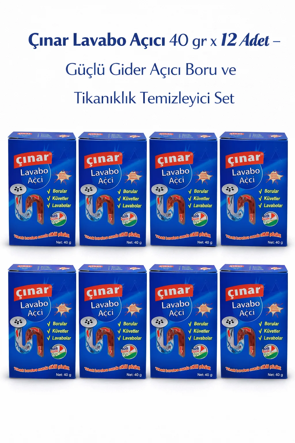 Northcity Çınar Lavabo Açıcı 12'li Set - Güçlü Tıkanıklık Temizle