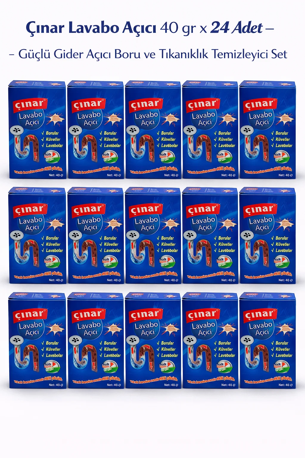 Northcity Çınar Lavabo Açıcı 40gr x 24 Adet – Profesyonel Gider A