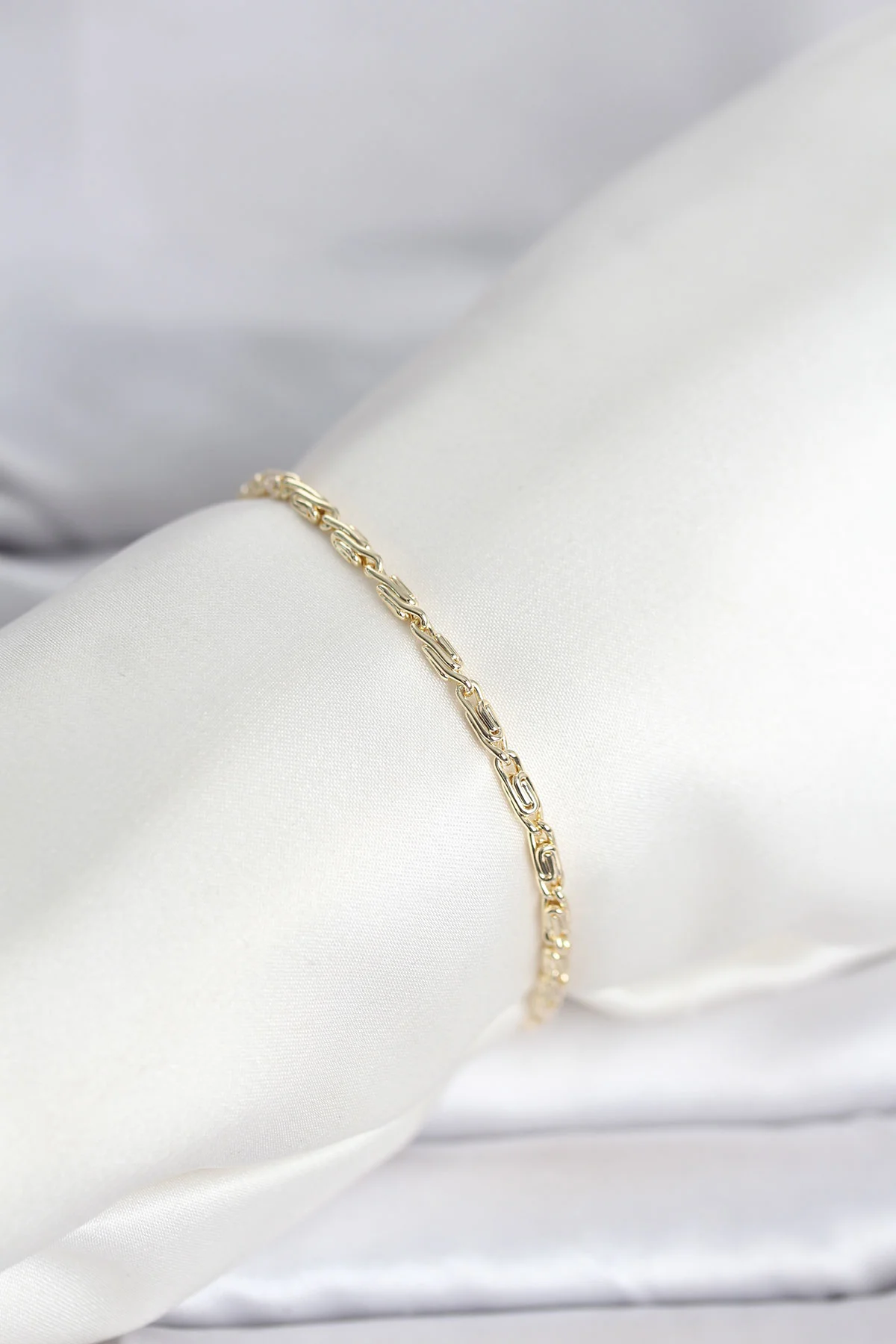 Northcity CM Burgu Zincirli Model Kadın Bilekliği - 14K Gold Kaplama