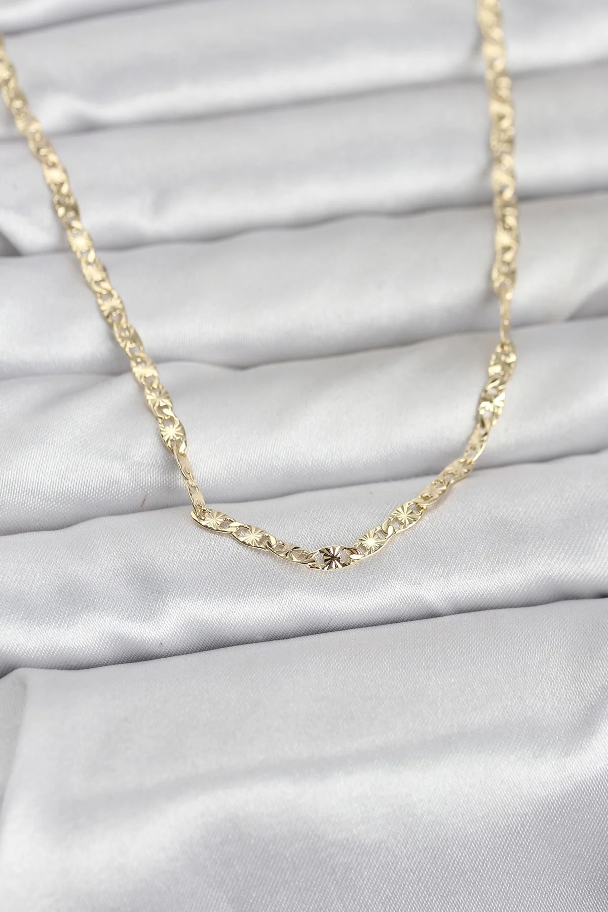Northcity CM Lazer Zincirli Model 60 cm Kadın Kolye - 14K Altın Rengi Parlaklık