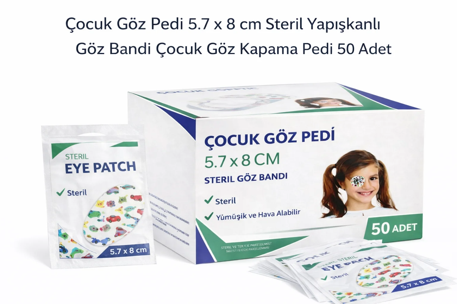 Northcity Çocuk Göz Pedi 5.7 x 8 cm Steril Yapışkanlı Göz Bandı -