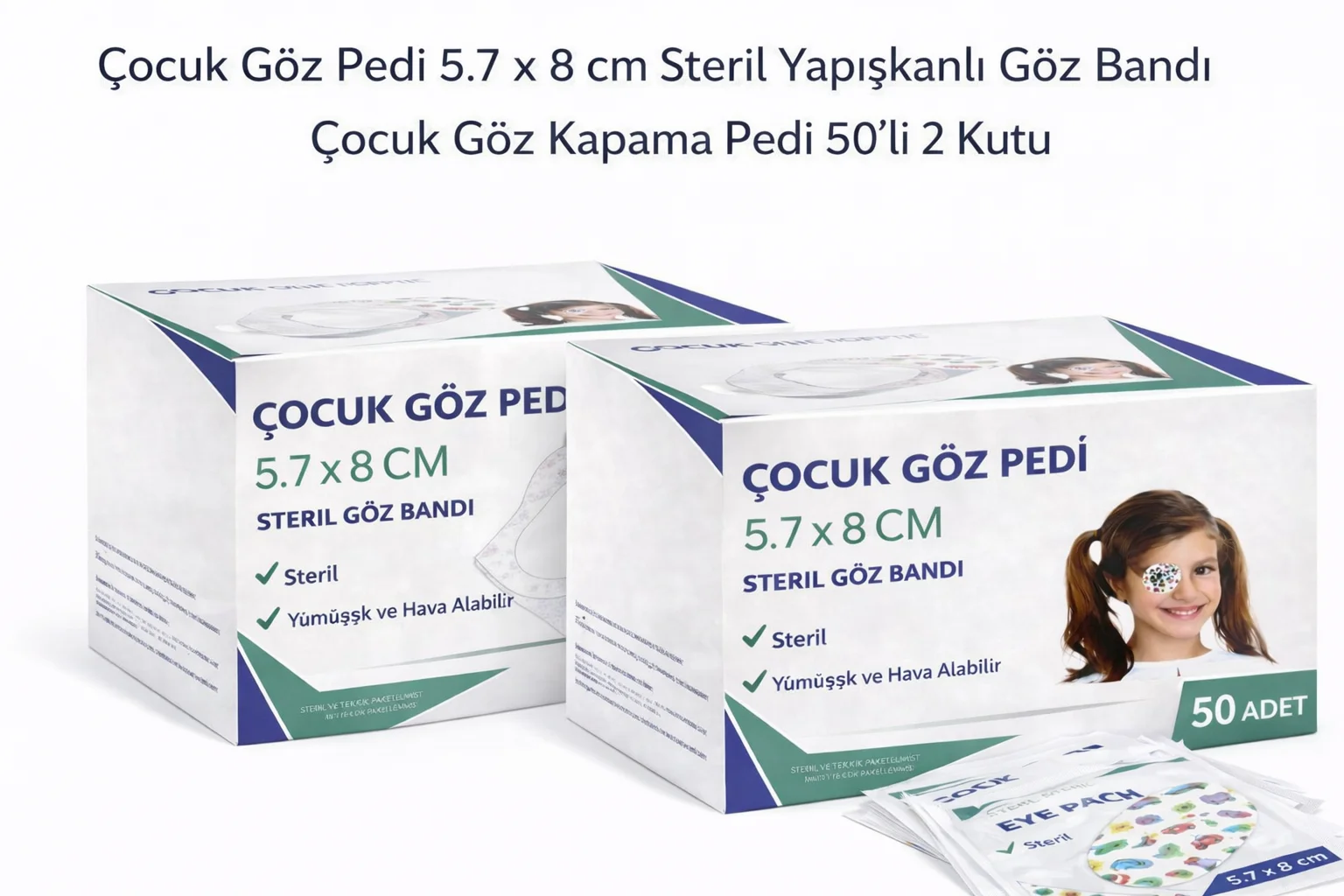 Northcity Çocuk Göz Pedi 5.7x8 cm Steril Desenli Göz Bandı 50'li 