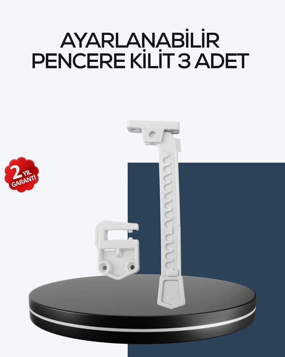 Northcity Çocuk Güvenliği İçin Cam Pencere Kilidi 3 Adet - İçe Aç
