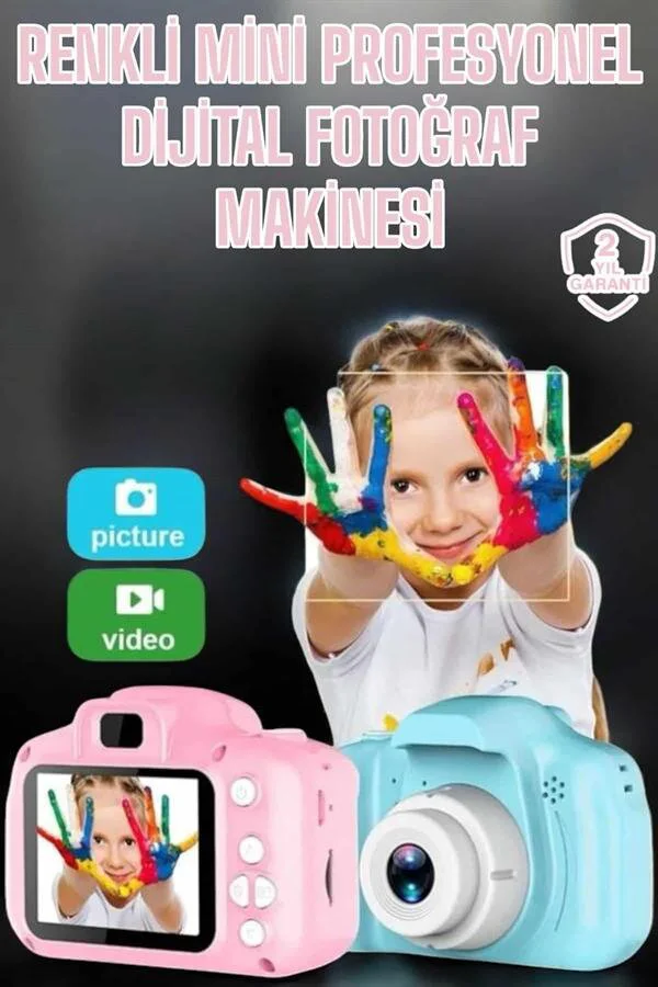 Çocuk Kamera 1080p HD 2.0 Ekranlı Profesyonel Mini Fotoğraf Makinesi - Çocuklar İçin En İyi Hediye