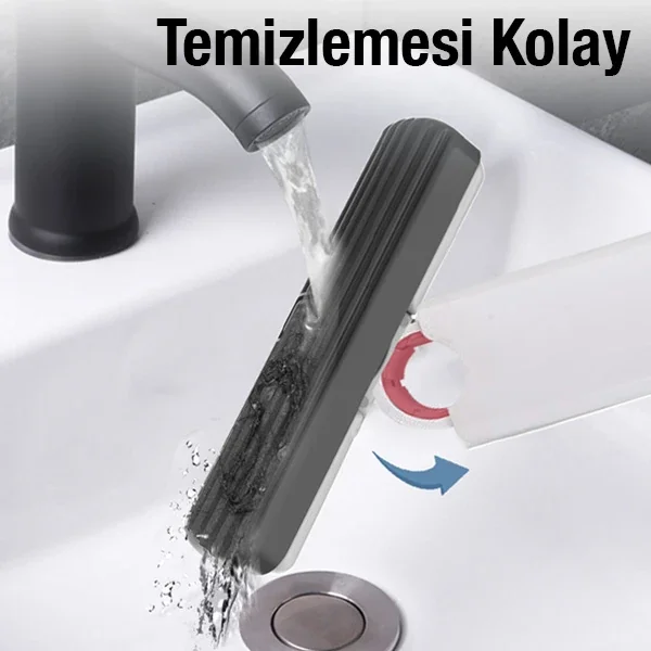 Çok Amaçlı Mini Mop | Tezgah Üstü Paspas + 2 Yedek Uçlu Zemin Temizlik Seti