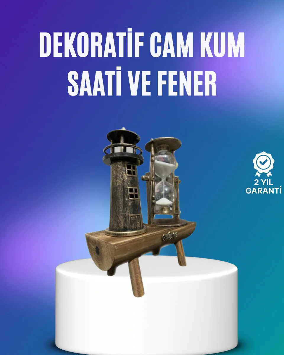 Northcity Deniz Feneri Şeklinde El Yapımı Kum Saati - Minimalist 
