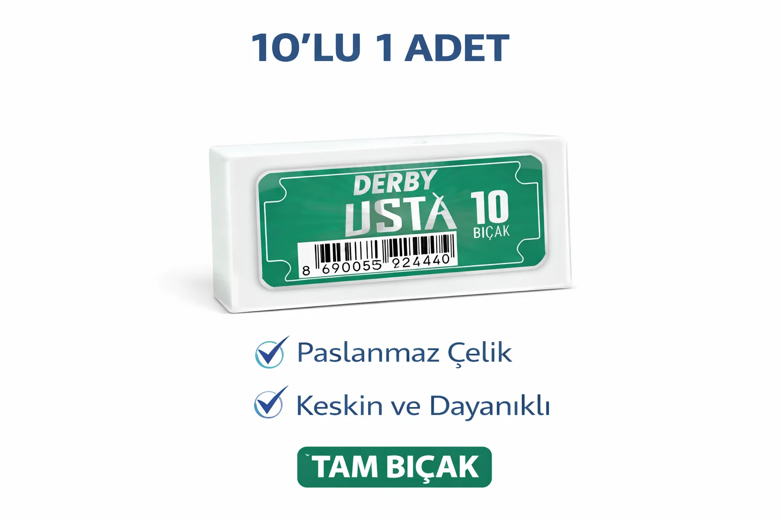 Northcity Derby Usta Çift Taraflı Jilet Tam Bıçak Berber Jileti 1
