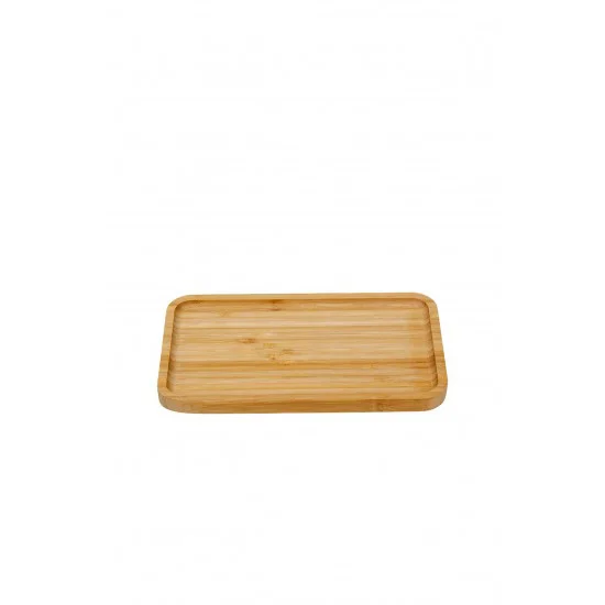 Dikdörtgen Bambu Sunumluk 14x24 cm - Doğal ve Şık Kahve Servis Tepsisi