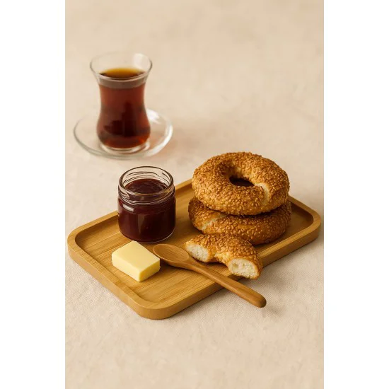 Dikdörtgen Bambu Sunumluk 14x24 cm - Doğal ve Şık Kahve Servis Tepsisi