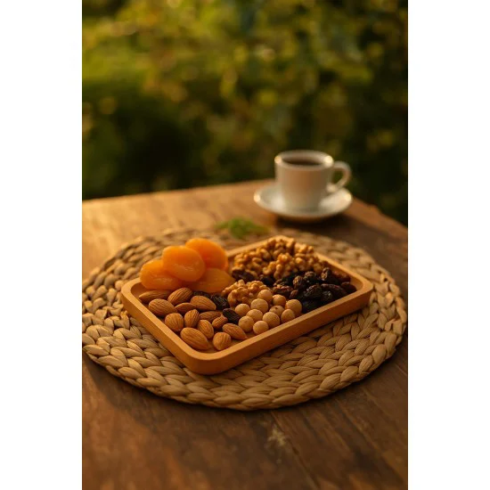 Dikdörtgen Bambu Sunumluk 14x24 cm - Doğal ve Şık Kahve Servis Tepsisi