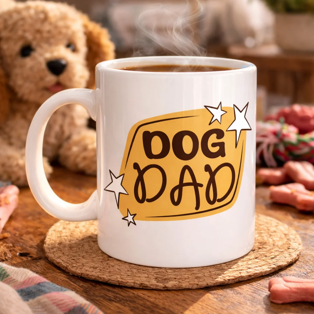 Northcity Dog Dad Model 184 Porselen Kahve Kupası – Köpek Severle