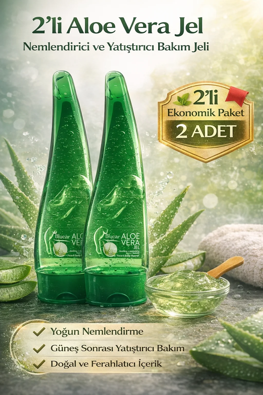 Northcity Doğal Aloe Vera Jeli: Nemlendirici ve Yatıştırıcı Bakım