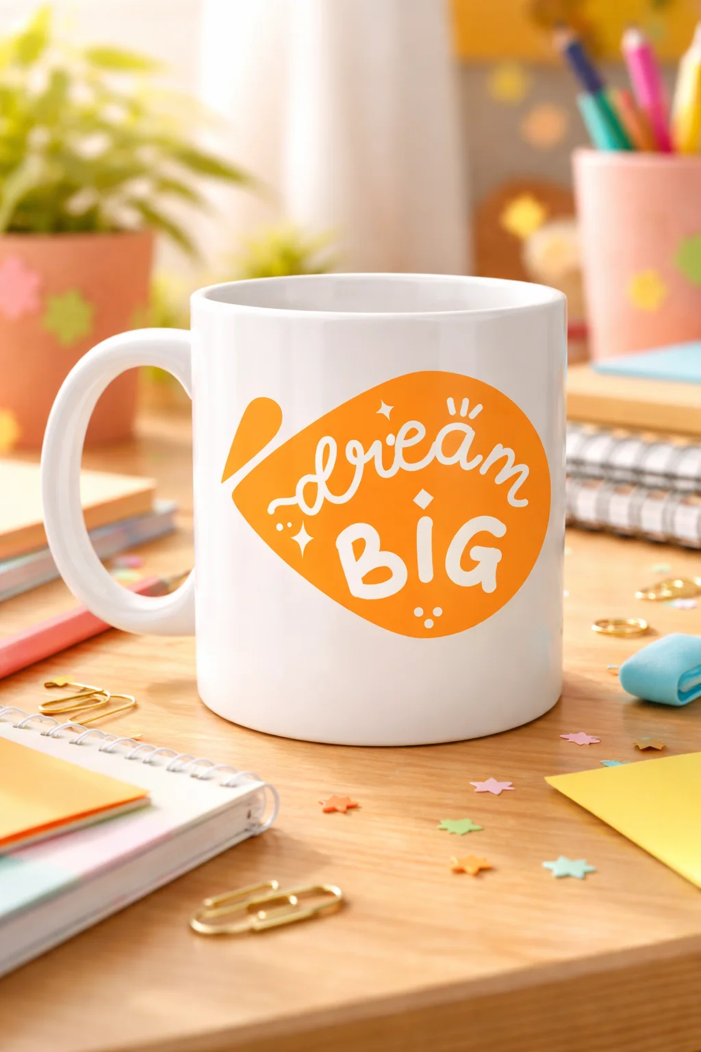 Northcity Dream Big Yazılı Porselen Kupa - Motivasyon Temalı Kahv