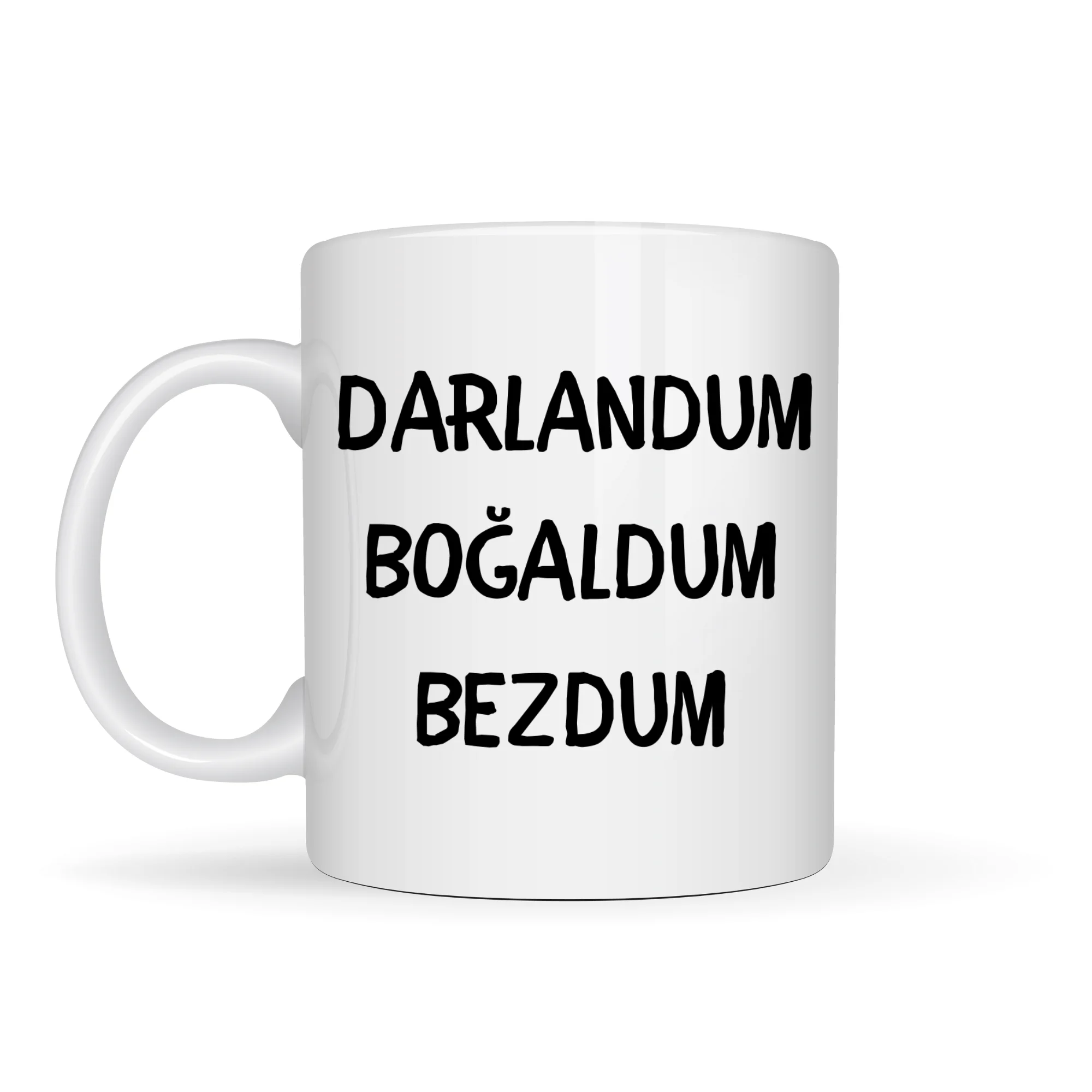 Northcity Eğlenceli Darlandum Boğaldum Bezdum Yazılı Seramik Kahv