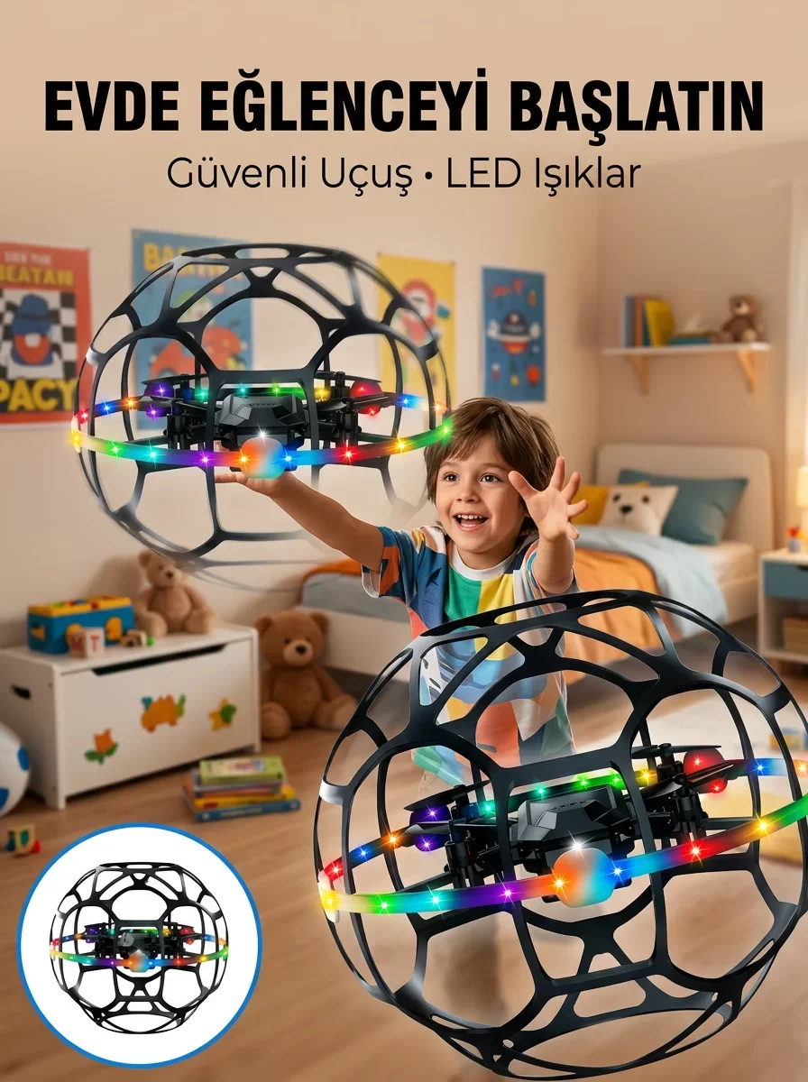 Northcity El Hareketi Kontrollü Drone LED Işıklı Futbol Topu Tasa