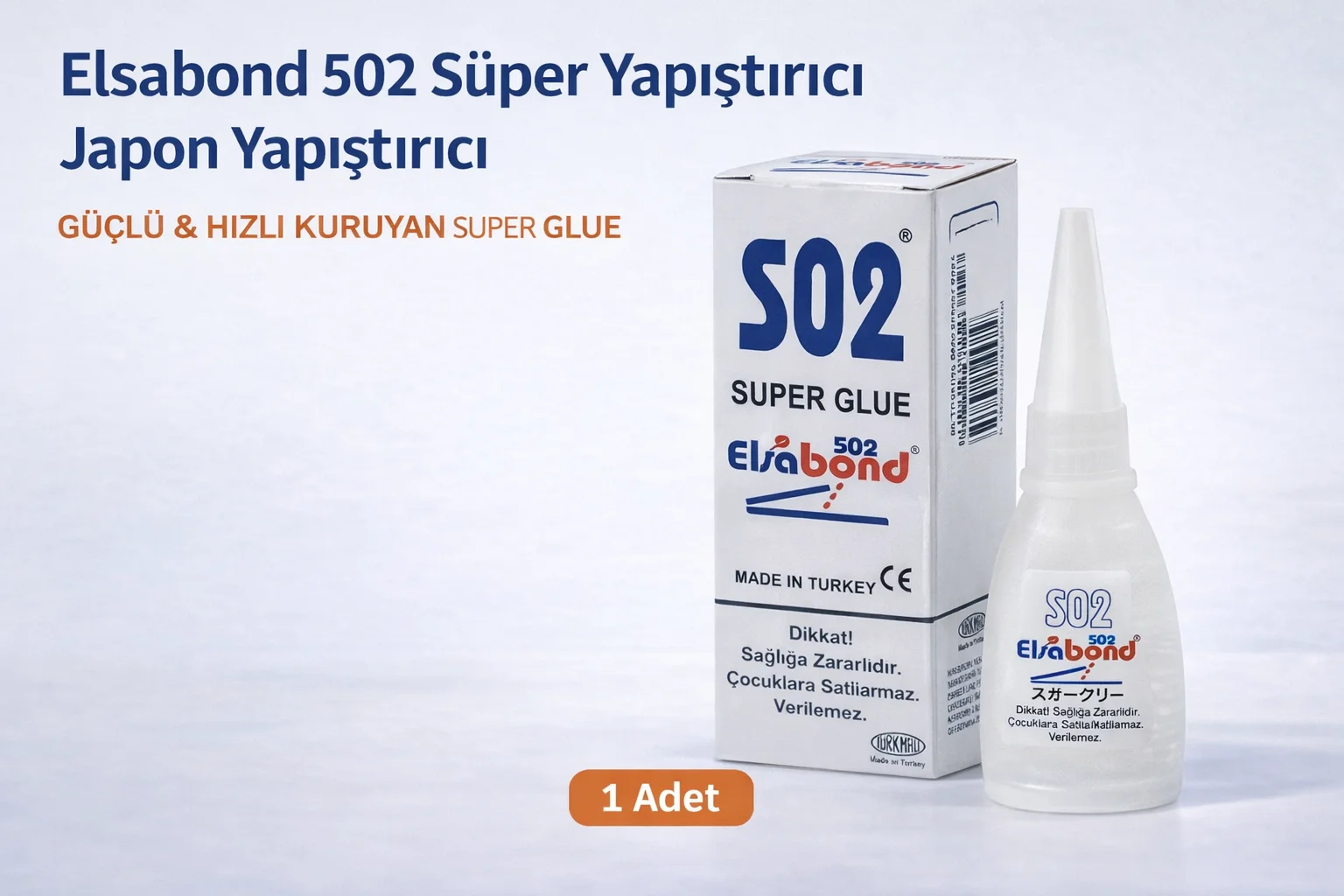 Elsabond 502 Süper Yapıştırıcı Japon Yapıştırıcı 20g Güçlü Hızlı Kuruyan Super Glue - 1 ve 50 Adet Paket Seçenekleri