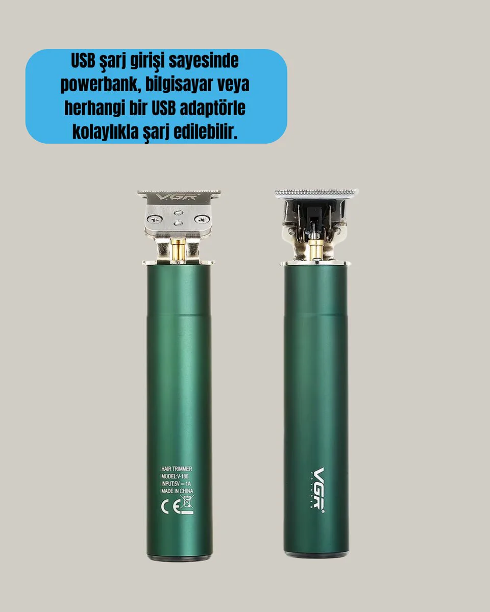 Ergonomik Metal Gövdeli Saç Kesme Makinesi - Dayanıklı ve Su Geçirmez