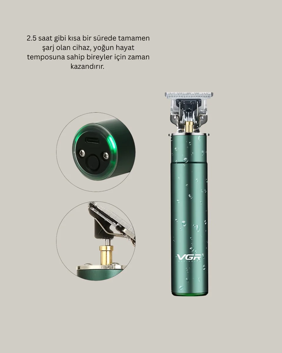Ergonomik Metal Gövdeli Saç Kesme Makinesi - Dayanıklı ve Su Geçirmez
