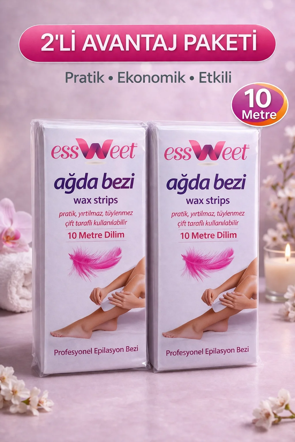 Northcity Essweet Ağda Bezi 10 Metre Çift Taraflı Yırtılmaz Profe